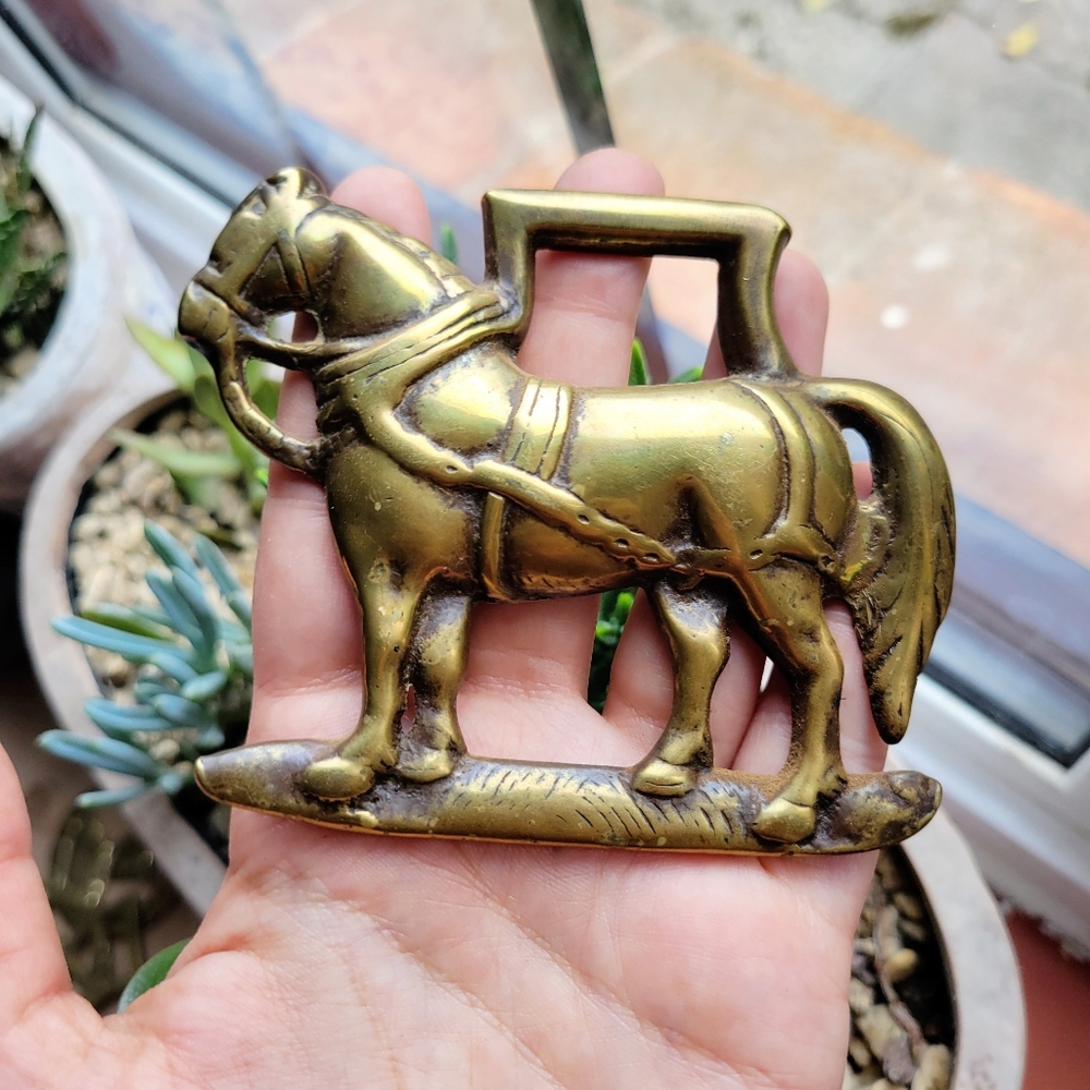 Vintage Horse Brass Harness Bottle Opener and Wall Hanging